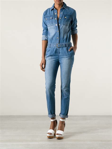 michael kors denim dress|Michael Kors denim jumpsuit.